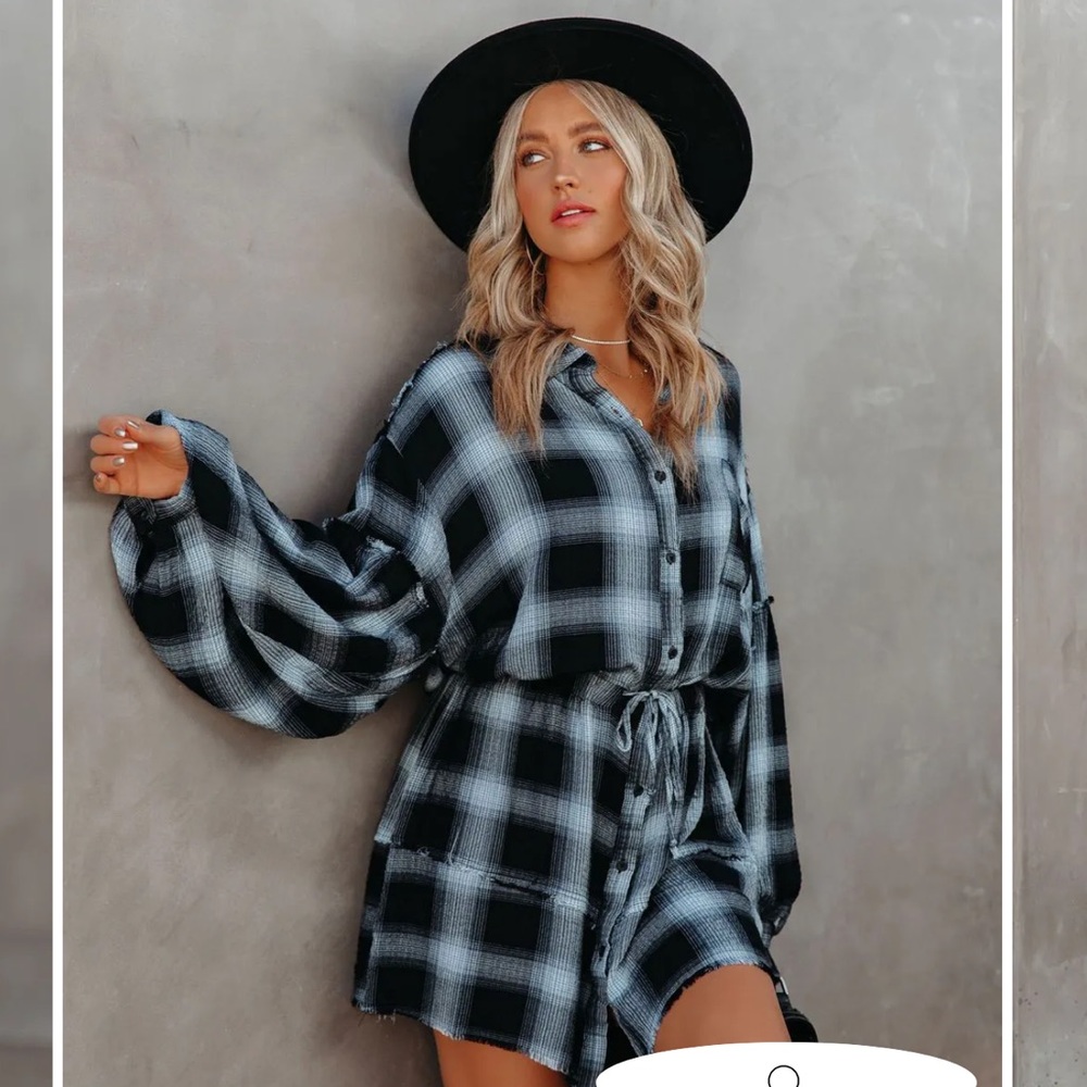 Vici Plaid Button Down Dress